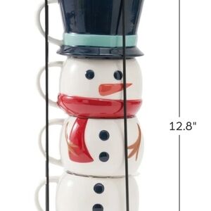 Snowman Stacking Mug Set - White and Red